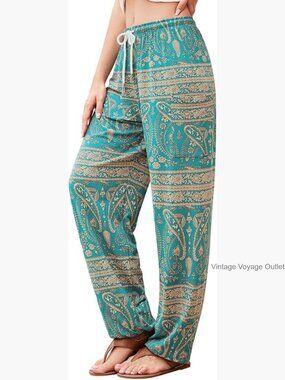 Women's Harem Pants Yoga Joggers with Pockets Loose Fit Palazzo Boho